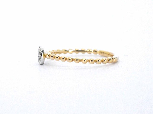 Gouden ring met centraal een rondje vol gezet met diamanten - afbeelding 9 van  10