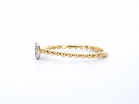 Gouden ring met centraal een rondje vol gezet met diamanten - afbeelding 9 van  10