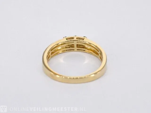 Gouden ring met diamant en multicolour edelstenen - afbeelding 8 van  10