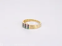 Gouden ring met diamant en multicolour edelstenen - afbeelding 9 van  10