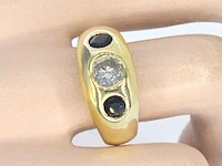 Gouden ring met diamant en saffieren - afbeelding 12 van  12