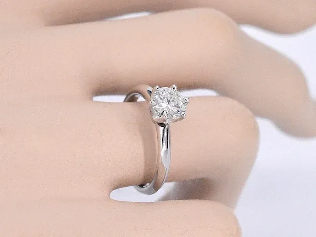 Gouden ring met diamant met een briljant geslepen diamant van 1.00 carat - afbeelding 2 van  9