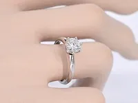 Gouden ring met diamant met een briljant geslepen diamant van 1.00 carat - afbeelding 2 van  9