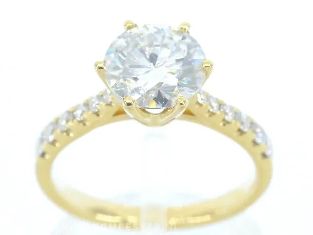 Gouden ring met diamant met een briljant geslepen diamant van 2.00 carat - afbeelding 1 van  10