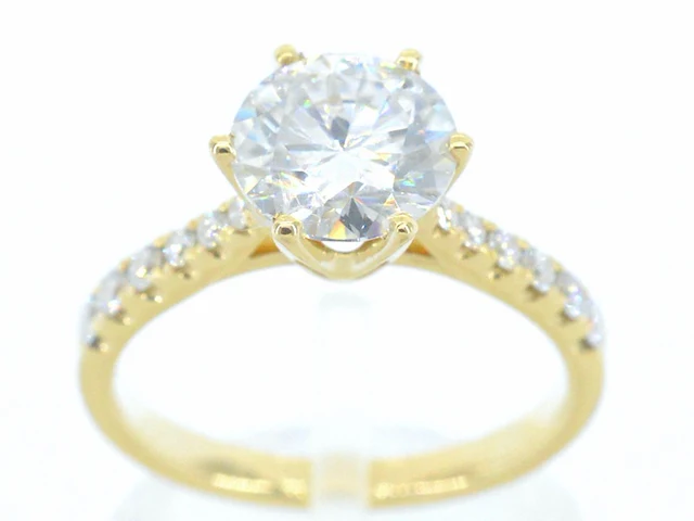 Gouden ring met diamant met een briljant geslepen diamant van 2.00 carat - afbeelding 1 van  9