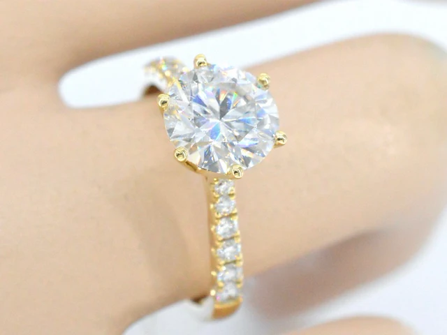 Gouden ring met diamant met een briljant geslepen diamant van 2.00 carat - afbeelding 2 van  9