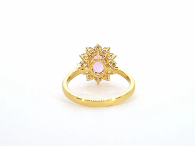 Gouden ring met diamanten en 1.53 carat pink sapphire - afbeelding 10 van  12