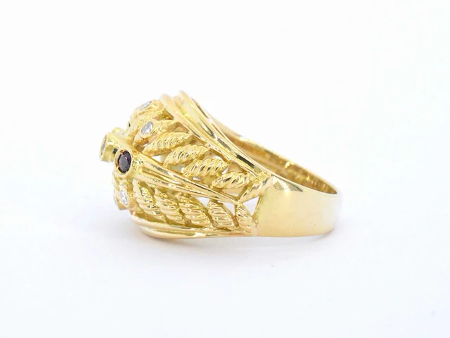 Gouden ring met diamanten en edelstenen - afbeelding 7 van  11