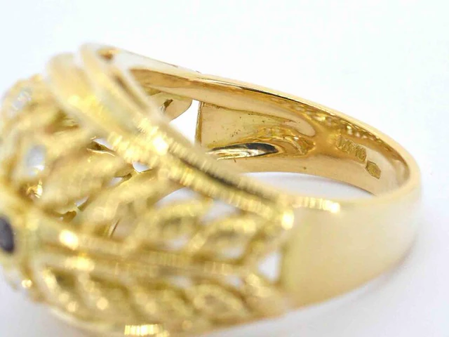 Gouden ring met diamanten en edelstenen - afbeelding 11 van  11
