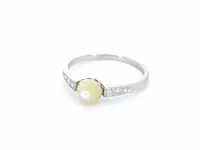 Gouden ring met diamanten en een orient parel - afbeelding 7 van  7