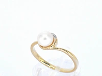 Gouden ring met diamanten en een parel - afbeelding 4 van  10