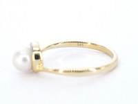 Gouden ring met diamanten en een parel - afbeelding 11 van  11