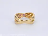 Gouden ring met diamanten en multicolour saffieren - afbeelding 7 van  11