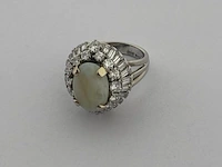 Gouden ring met diamanten en opaal natuurlijk - afbeelding 1 van  7