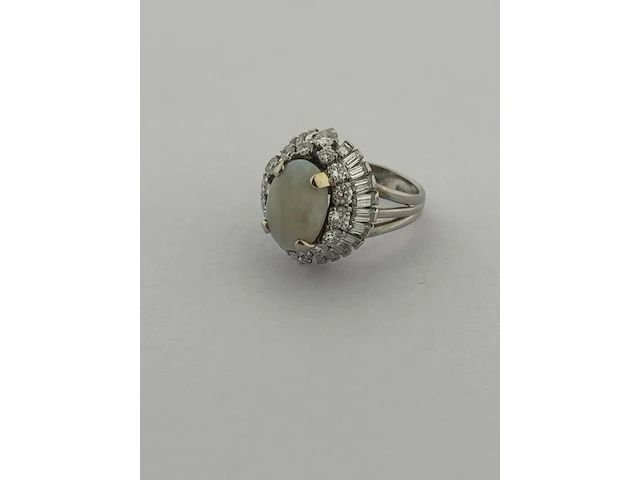Gouden ring met diamanten en opaal natuurlijk - afbeelding 4 van  7