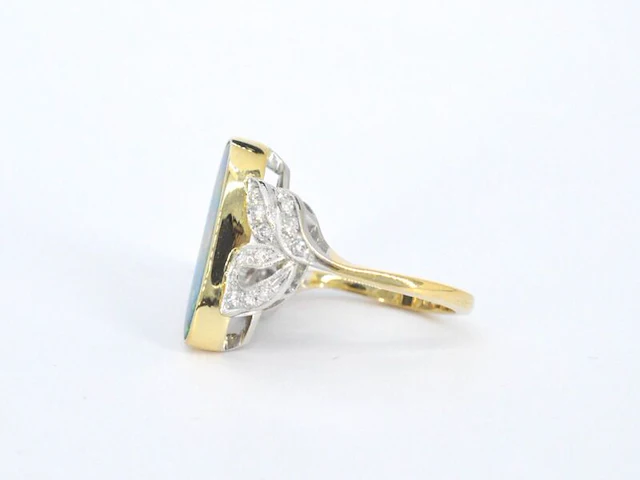 Gouden ring met diamanten en opaal - afbeelding 5 van  5