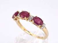 Gouden ring met diamanten en robijn - afbeelding 6 van  11