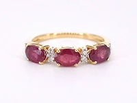 Gouden ring met diamanten en robijn - afbeelding 8 van  11