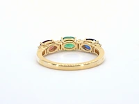 Gouden ring met diamanten en saffier, robijn, smaragd - afbeelding 8 van  10