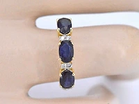 Gouden ring met diamanten en saffier - afbeelding 2 van  11