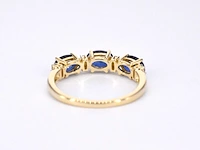 Gouden ring met diamanten en saffier - afbeelding 7 van  11