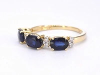 Gouden ring met diamanten en saffier - afbeelding 8 van  11