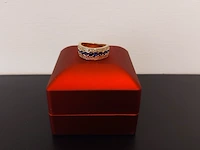 Gouden ring met diamanten en saffieren , blauw / goud