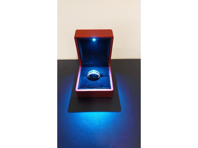Gouden ring met diamanten en saffieren , blauw / goud - afbeelding 3 van  4