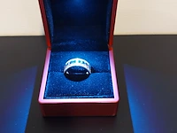Gouden ring met diamanten en saffieren , blauw / goud - afbeelding 3 van  4