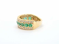 Gouden ring met diamanten en smaragd - afbeelding 5 van  9
