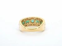 Gouden ring met diamanten en smaragd - afbeelding 7 van  9