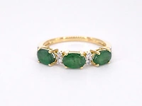 Gouden ring met diamanten en smaragd - afbeelding 6 van  11