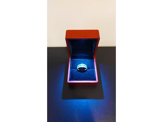 Gouden ring met diamanten en smaragden, groen / goud - afbeelding 3 van  4