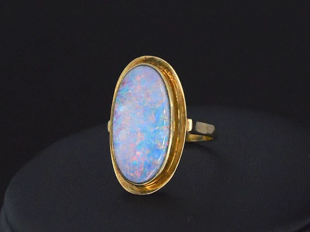 Gouden ring met doublet opaal - afbeelding 1 van  6