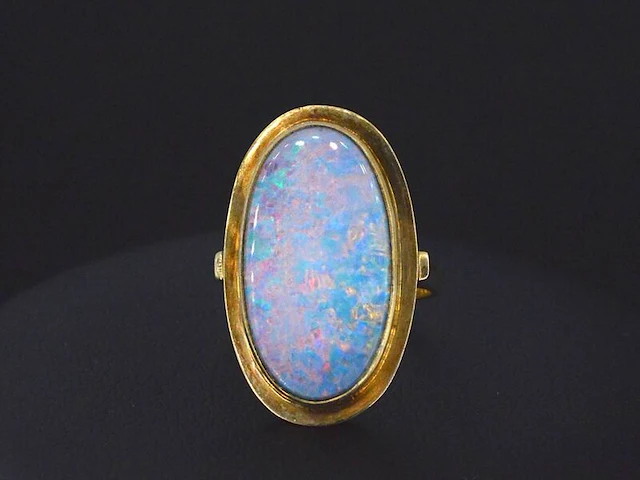Gouden ring met doublet opaal - afbeelding 2 van  6
