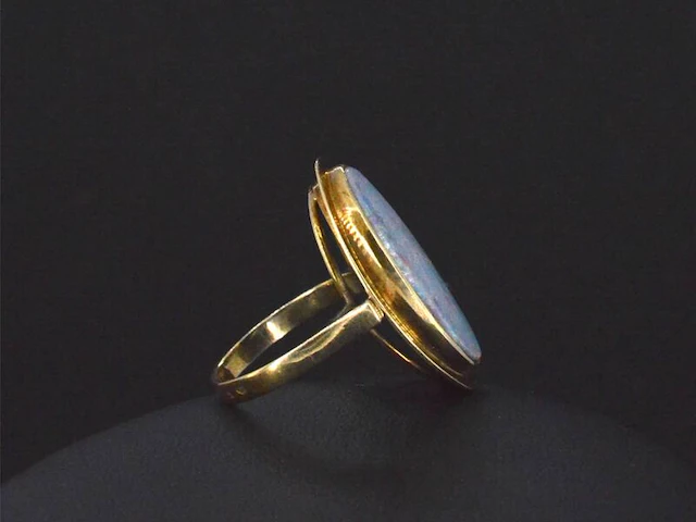 Gouden ring met doublet opaal - afbeelding 3 van  6