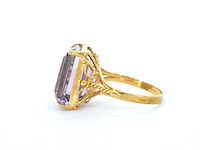 Gouden ring met een amethist - afbeelding 5 van  8