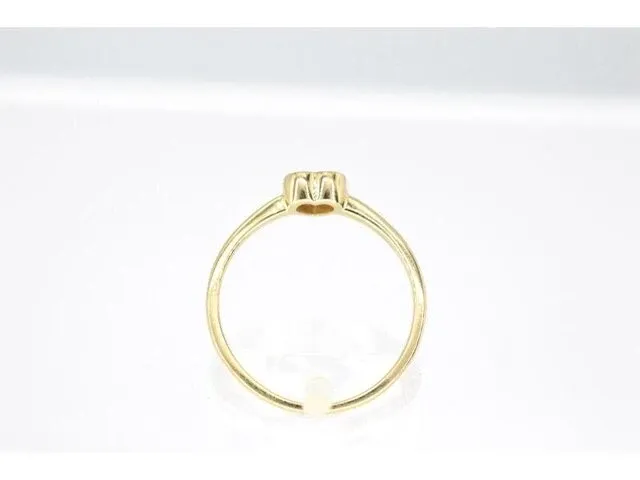 Gouden ring met een briljant geslepen diamant in hartvorm - afbeelding 4 van  6