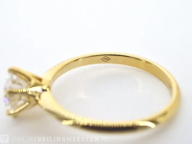 Gouden ring met een briljant geslepen diamant van 1.00 carat - afbeelding 2 van  11