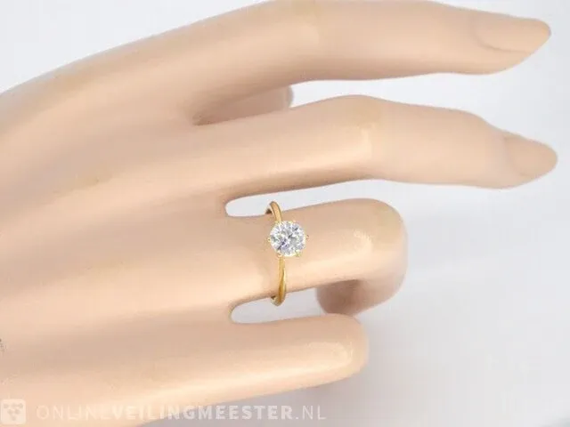 Gouden ring met een briljant geslepen diamant van 1.00 carat - afbeelding 4 van  11