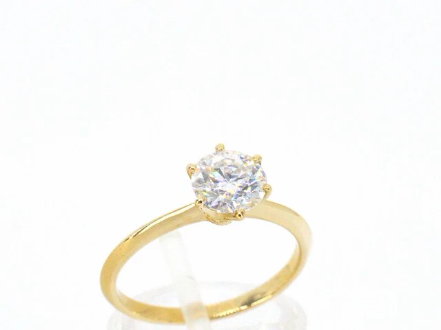 Gouden ring met een briljant geslepen diamant van 1.50 carat - afbeelding 7 van  12