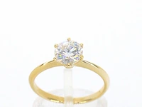 Gouden ring met een briljant geslepen diamanten van 0.70 carat - afbeelding 1 van  7