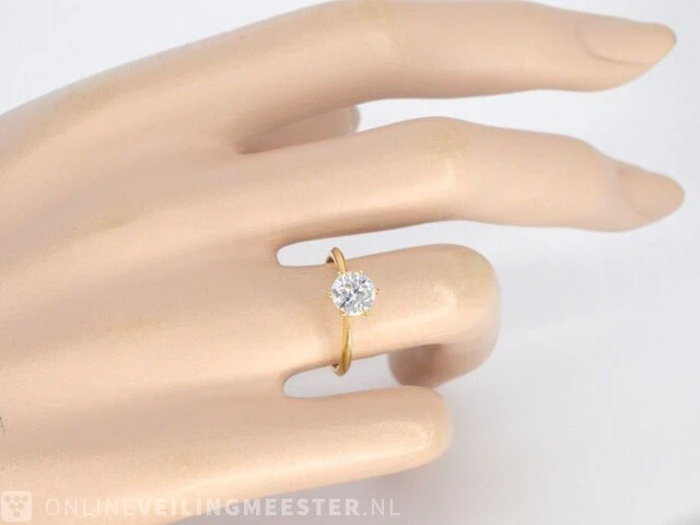 Gouden ring met een briljant geslepen diamanten van 0.70 carat - afbeelding 2 van  7