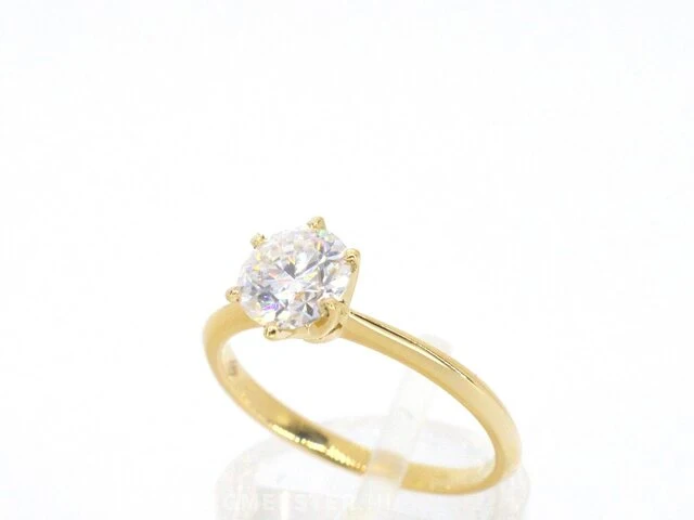 Gouden ring met een briljant geslepen diamanten van 0.70 carat - afbeelding 3 van  7