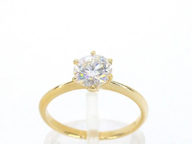 Gouden ring met een briljant geslepen diamanten van 0.70 carat - afbeelding 1 van  8