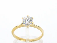 Gouden ring met een briljant geslepen diamanten van 0.70 carat - afbeelding 1 van  8