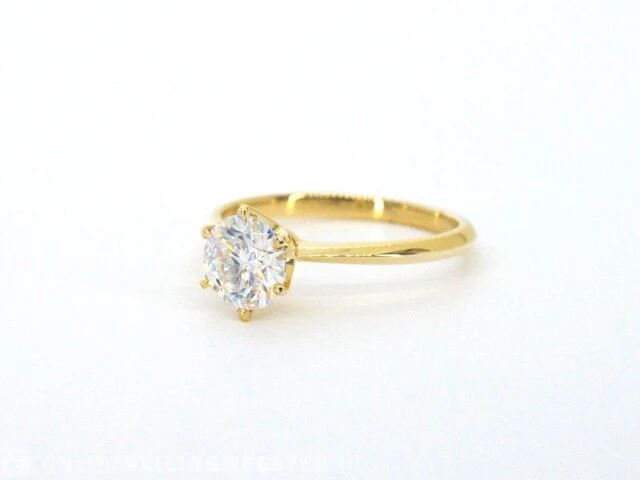 Gouden ring met een briljant geslepen diamanten van 0.70 carat - afbeelding 4 van  8