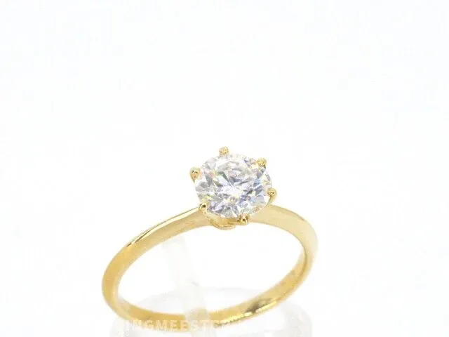 Gouden ring met een briljant geslepen diamanten van 1.00 carat - afbeelding 6 van  11