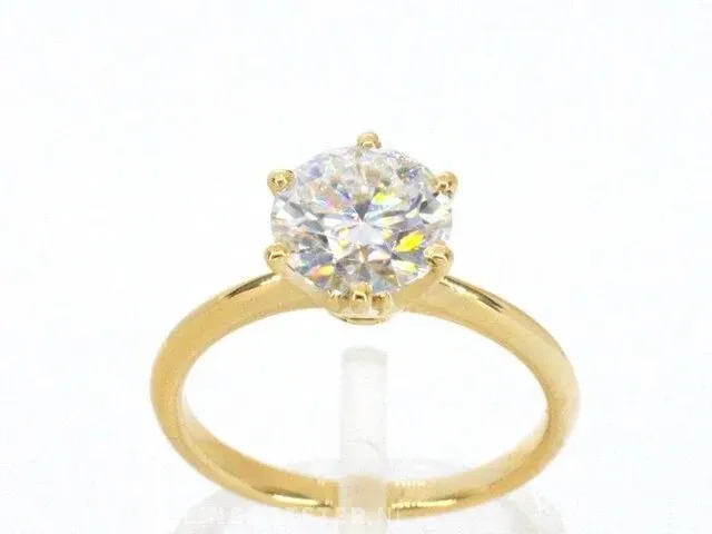 Gouden ring met een briljant geslepen diamanten van 2.00 carat - afbeelding 1 van  9