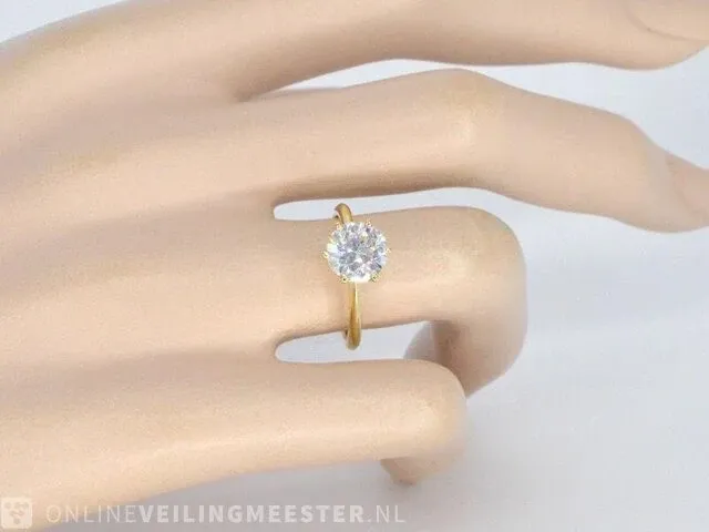 Gouden ring met een briljant geslepen diamanten van 2.00 carat - afbeelding 2 van  9